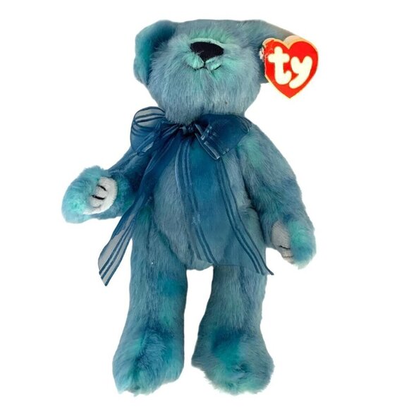 TY Beanie Babies Azure The Blue Bear Attic Treasures Collection 1993 With Tag - Picture 3 of 8